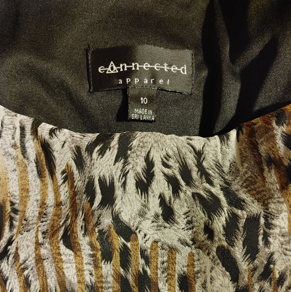 Connected Apparel Sleeveless animal print dress with ruffle details sz10 - Picture 5 of 6